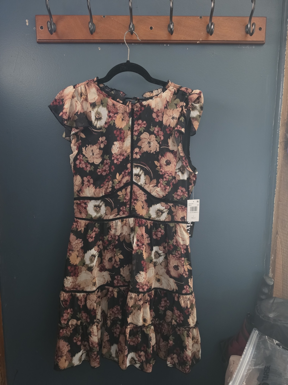 Trixxi Floral Sleeveless Dress in Black, Beige, Burgundy